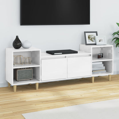 vidaXL TV-Schrank Hochglanz-Weiß 160x35x55 cm Holzwerkstoff