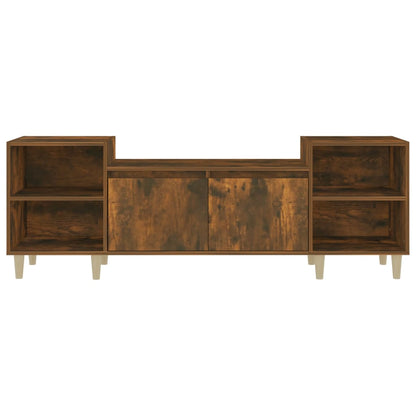 vidaXL Meuble TV chêne fumé 160x35x55 cm bois d'ingénierie