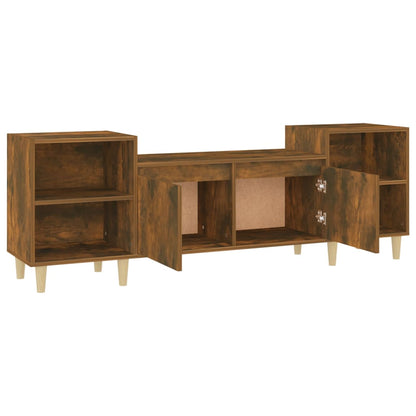 vidaXL Meuble TV chêne fumé 160x35x55 cm bois d'ingénierie