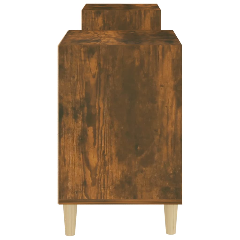 vidaXL Meuble TV chêne fumé 160x35x55 cm bois d'ingénierie