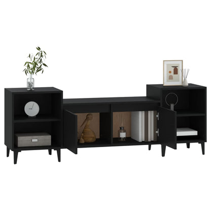 vidaXL Meuble TV Noir 160x35x55 cm Bois d'ingénierie