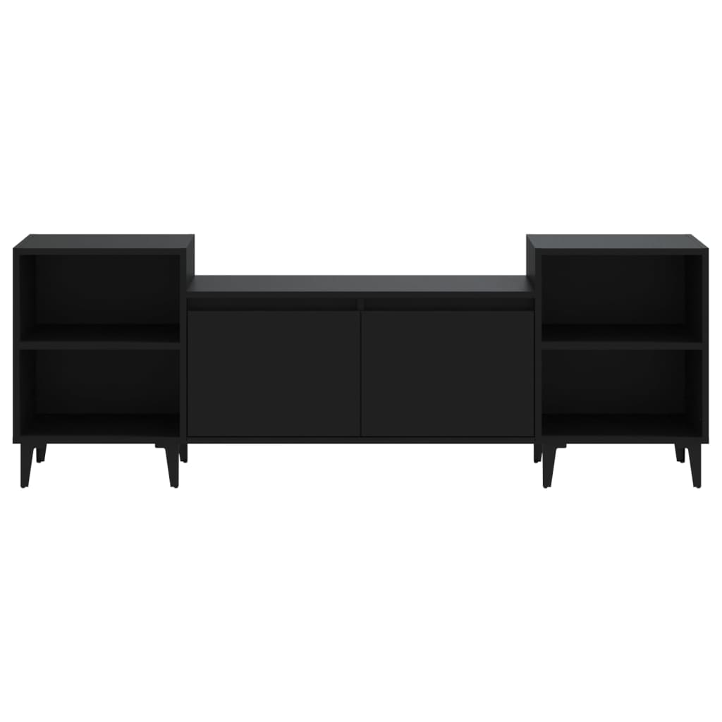 vidaXL Meuble TV Noir 160x35x55 cm Bois d'ingénierie