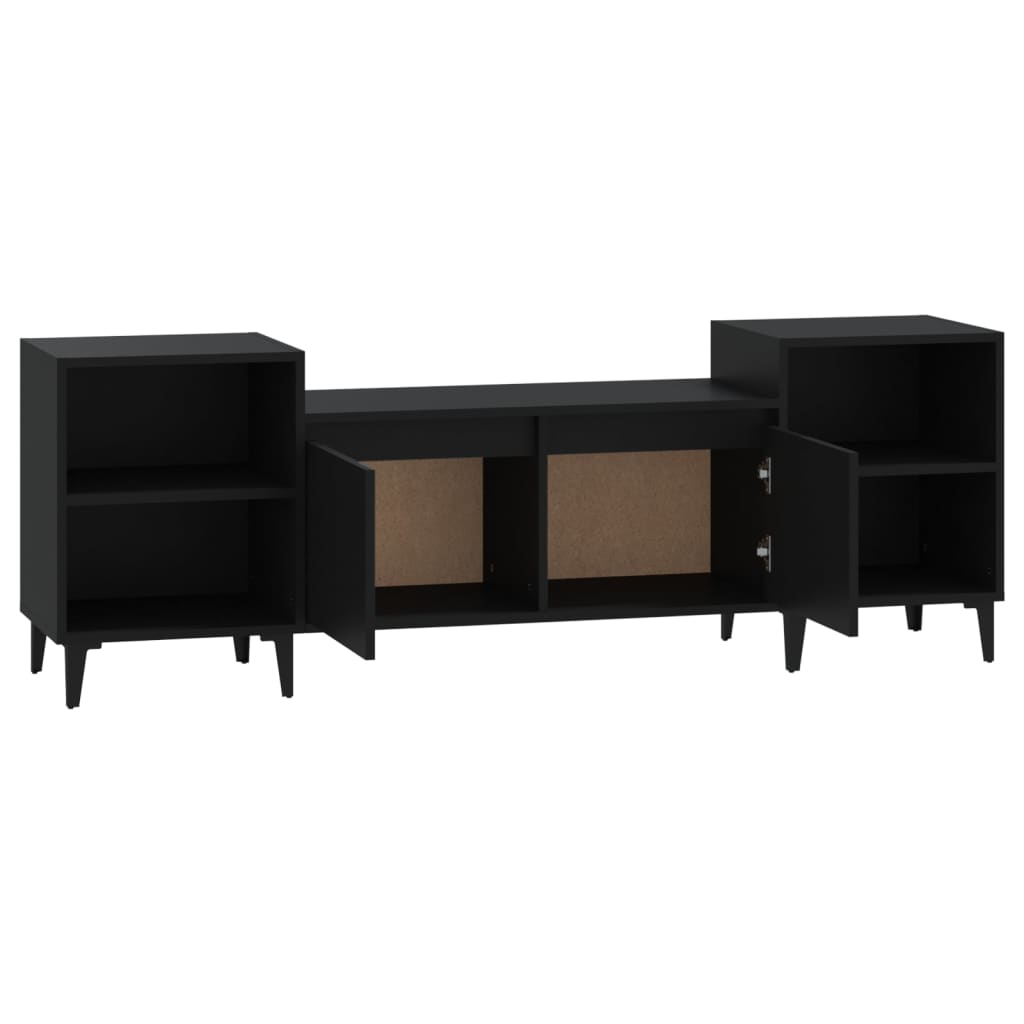 vidaXL Meuble TV Noir 160x35x55 cm Bois d'ingénierie
