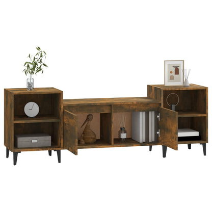 vidaXL Meuble TV chêne fumé 160x35x55 cm bois d'ingénierie