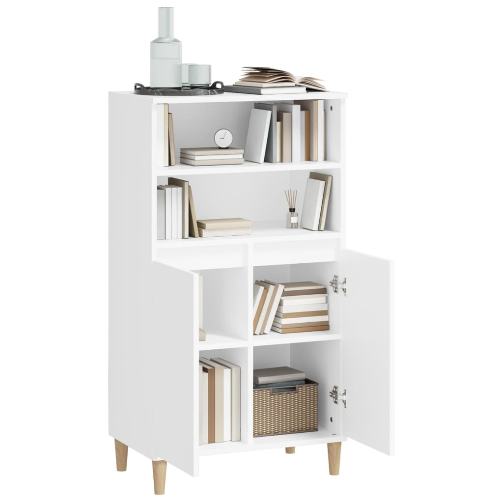 vidaXL Bahut haut blanc 60x36x110 cm en bois d'ingénierie