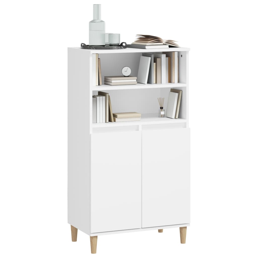 vidaXL Bahut haut blanc 60x36x110 cm en bois d'ingénierie