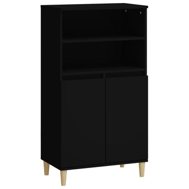 vidaXL Bahut haut noir 60x36x110 cm en bois d'ingénierie