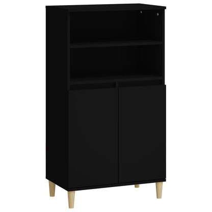vidaXL Bahut haut noir 60x36x110 cm en bois d'ingénierie