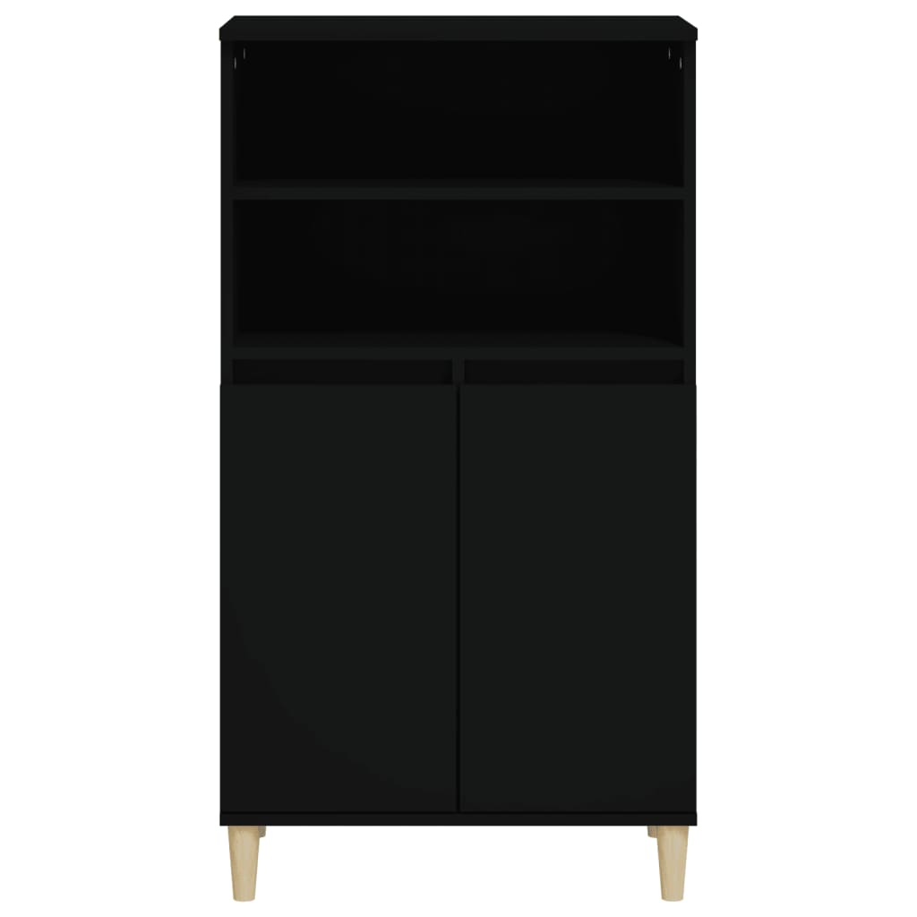 vidaXL Bahut haut noir 60x36x110 cm en bois d'ingénierie