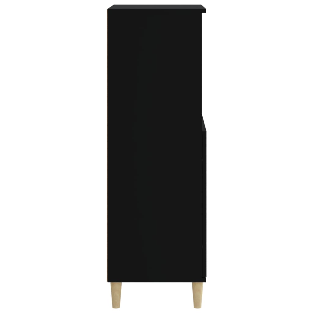 vidaXL Bahut haut noir 60x36x110 cm en bois d'ingénierie