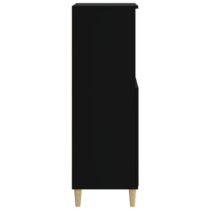 vidaXL Bahut haut noir 60x36x110 cm en bois d'ingénierie