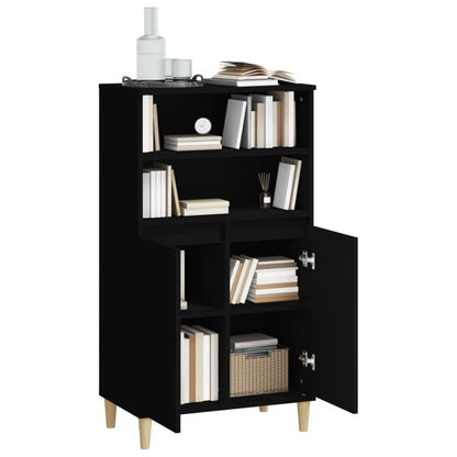 vidaXL Bahut haut noir 60x36x110 cm en bois d'ingénierie