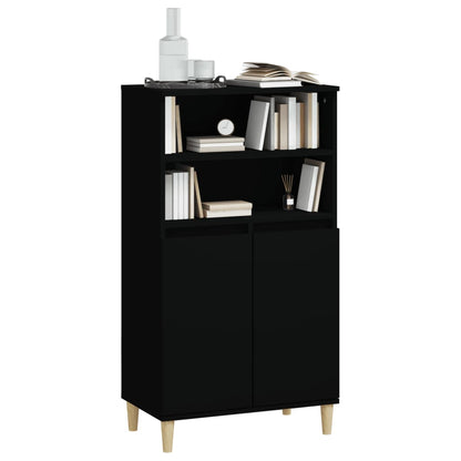 vidaXL Bahut haut noir 60x36x110 cm en bois d'ingénierie