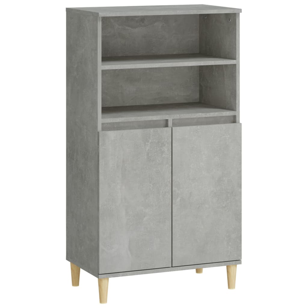 vidaXL Bahut gris béton 60x36x110 cm en bois d'ingénierie