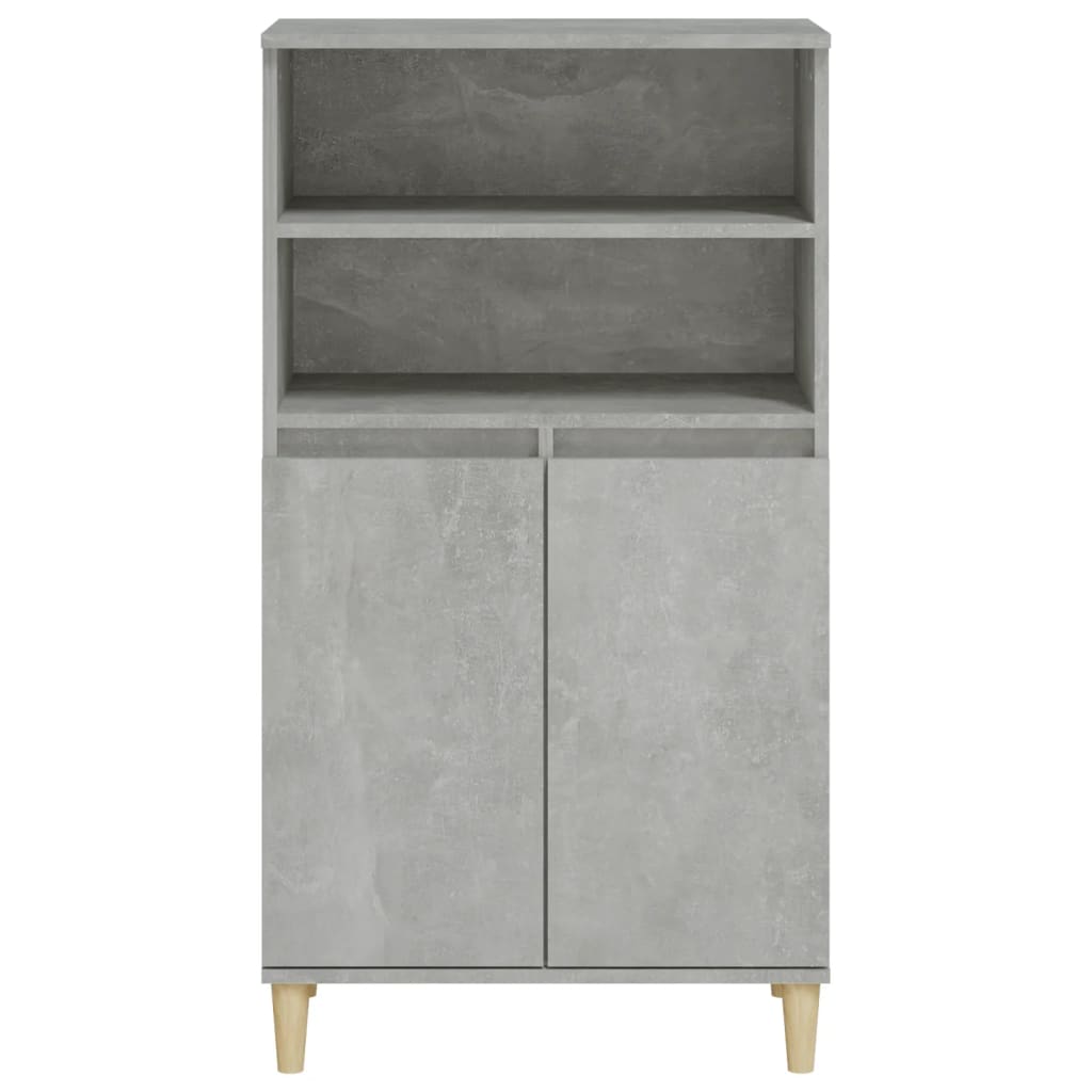 vidaXL Bahut gris béton 60x36x110 cm en bois d'ingénierie