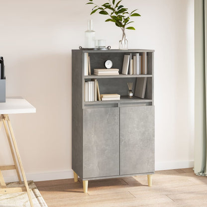 vidaXL Bahut gris béton 60x36x110 cm en bois d'ingénierie