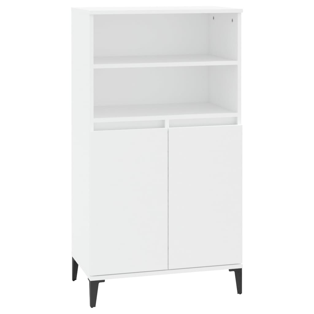 vidaXL Bahut haut blanc 60x36x110 cm en bois d'ingénierie