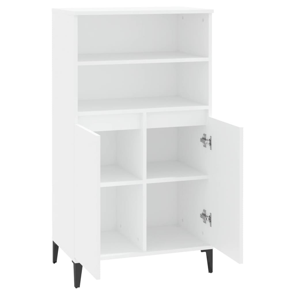 vidaXL Bahut haut blanc 60x36x110 cm en bois d'ingénierie