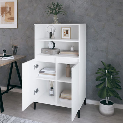 vidaXL Bahut haut blanc 60x36x110 cm en bois d'ingénierie