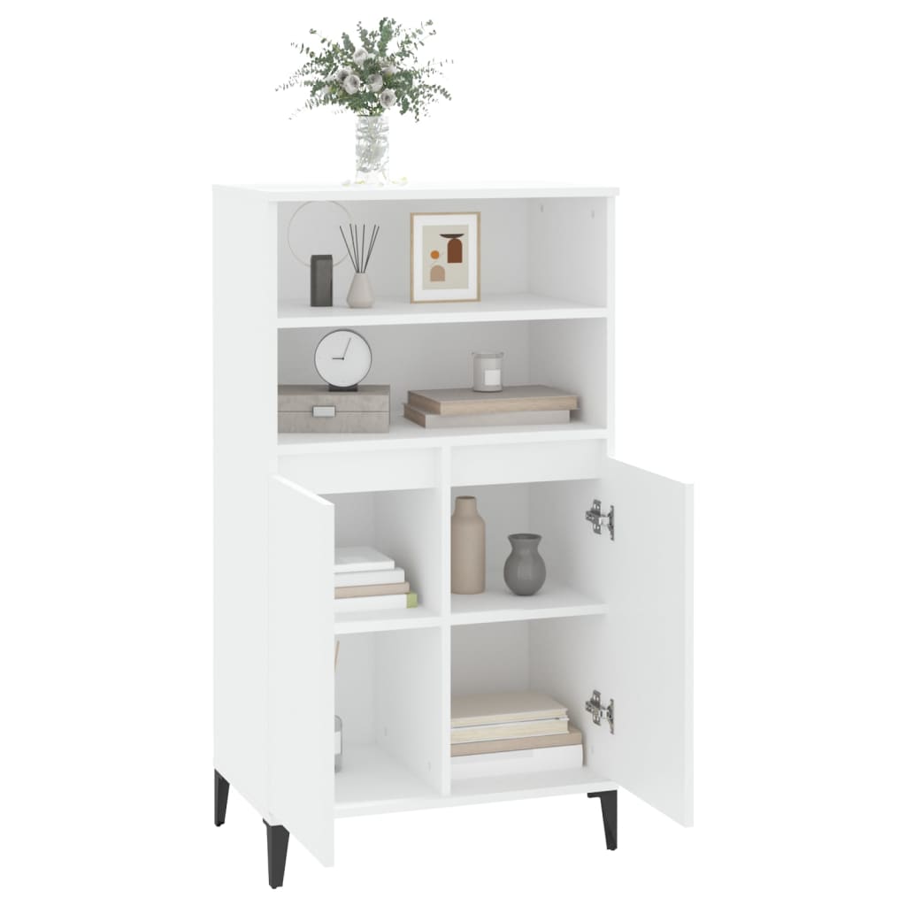 vidaXL Bahut haut blanc 60x36x110 cm en bois d'ingénierie