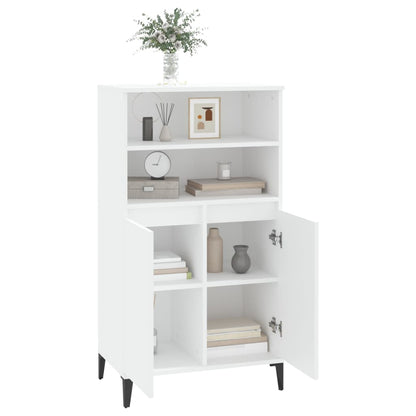 vidaXL Bahut haut blanc 60x36x110 cm en bois d'ingénierie