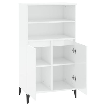 vidaXL Highboard Hochglanz-Weiß 60x36x110 cm Holzwerkstoff