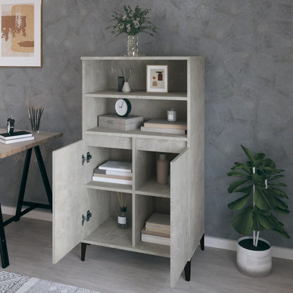 vidaXL Highboard Betongrau 60x36x110 cm Holzwerkstoff
