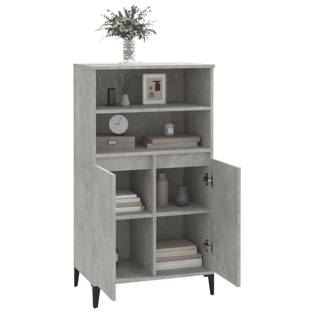 vidaXL Highboard Betongrau 60x36x110 cm Holzwerkstoff