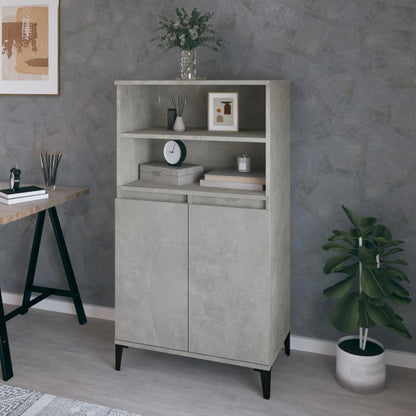 vidaXL Highboard Betongrau 60x36x110 cm Holzwerkstoff