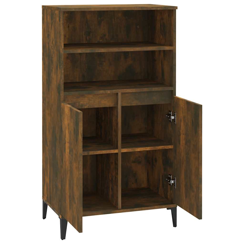 vidaXL Buffet haut chêne fumé 60x36x110 cm Bois d'ingénierie