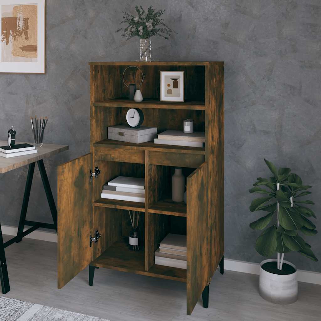 vidaXL Buffet haut chêne fumé 60x36x110 cm Bois d'ingénierie