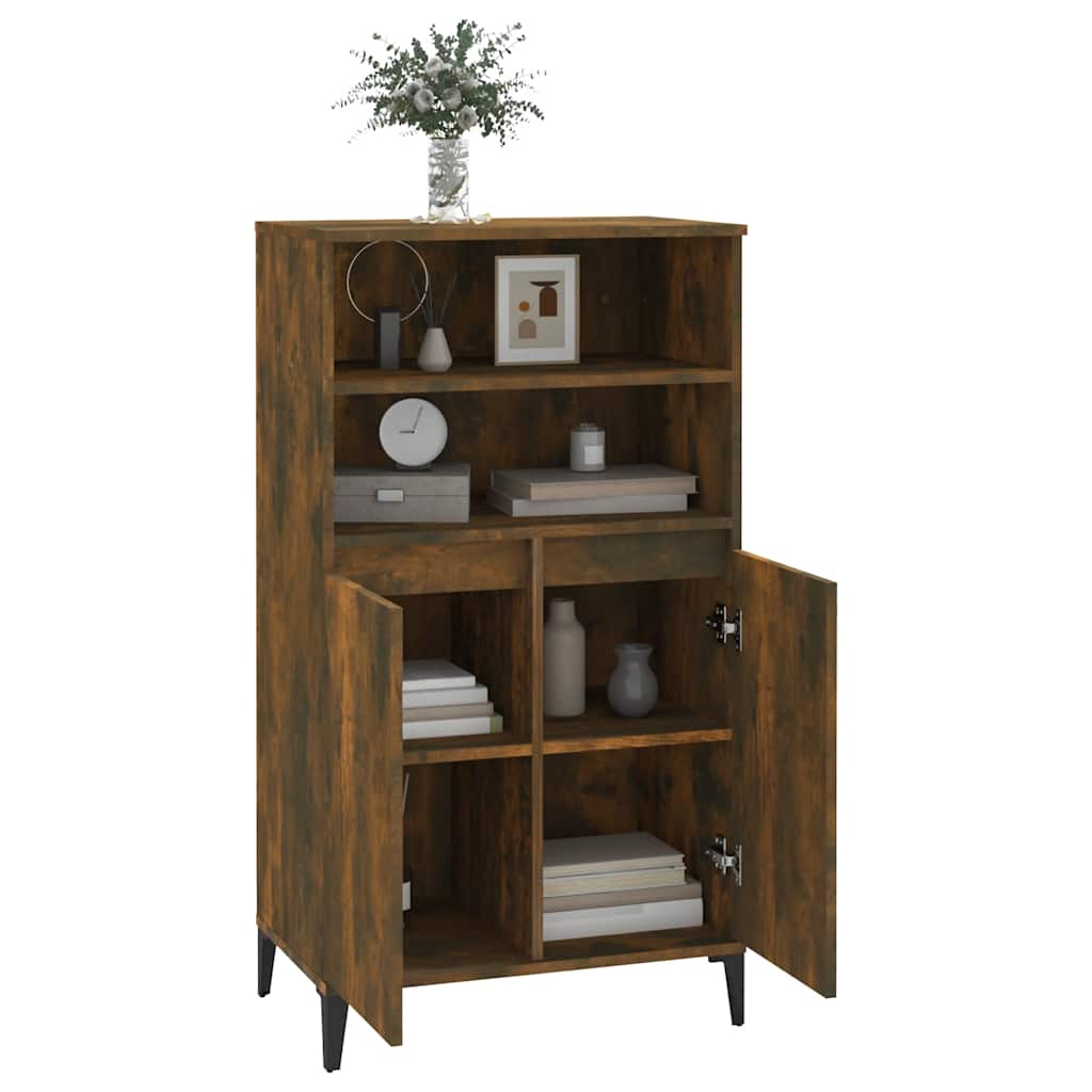vidaXL Buffet haut chêne fumé 60x36x110 cm Bois d'ingénierie