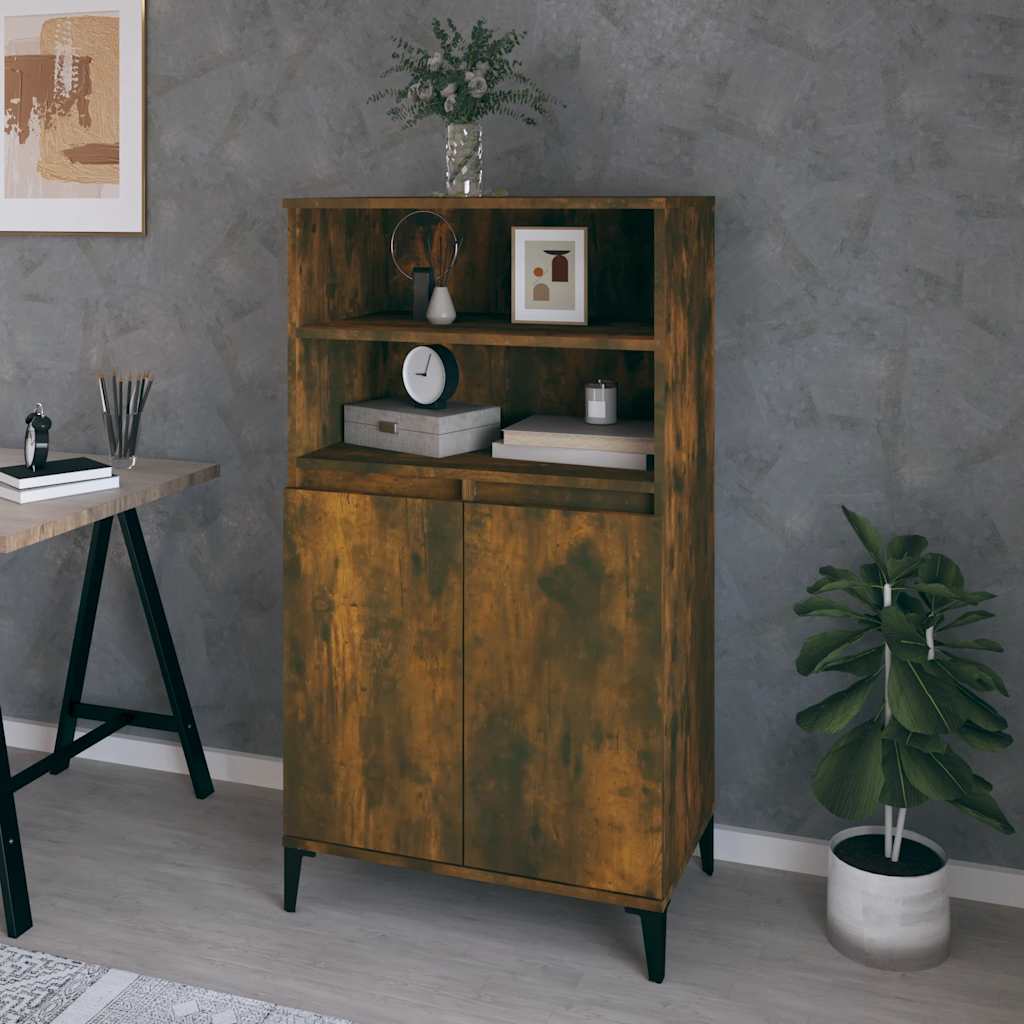 vidaXL Buffet haut chêne fumé 60x36x110 cm Bois d'ingénierie
