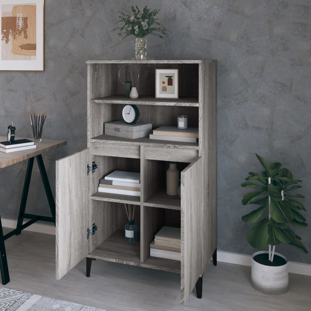 vidaXL Bahut haut gris Sonoma 60x36x110 cm en bois d'ingénierie