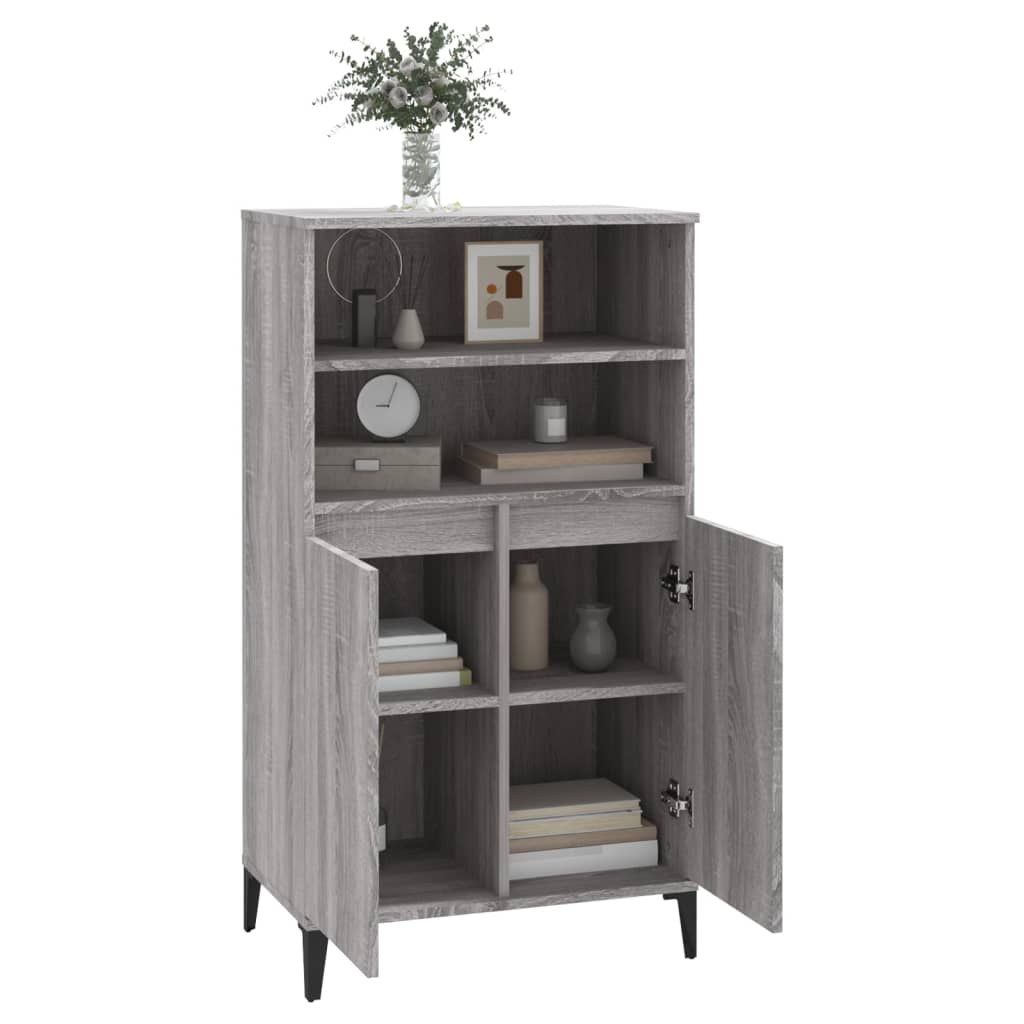 vidaXL Bahut haut gris Sonoma 60x36x110 cm en bois d'ingénierie
