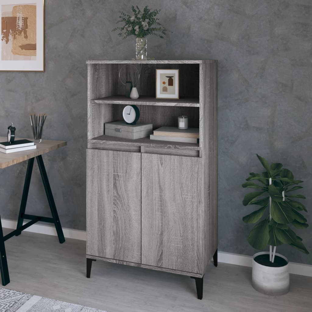 vidaXL Bahut haut gris Sonoma 60x36x110 cm en bois d'ingénierie
