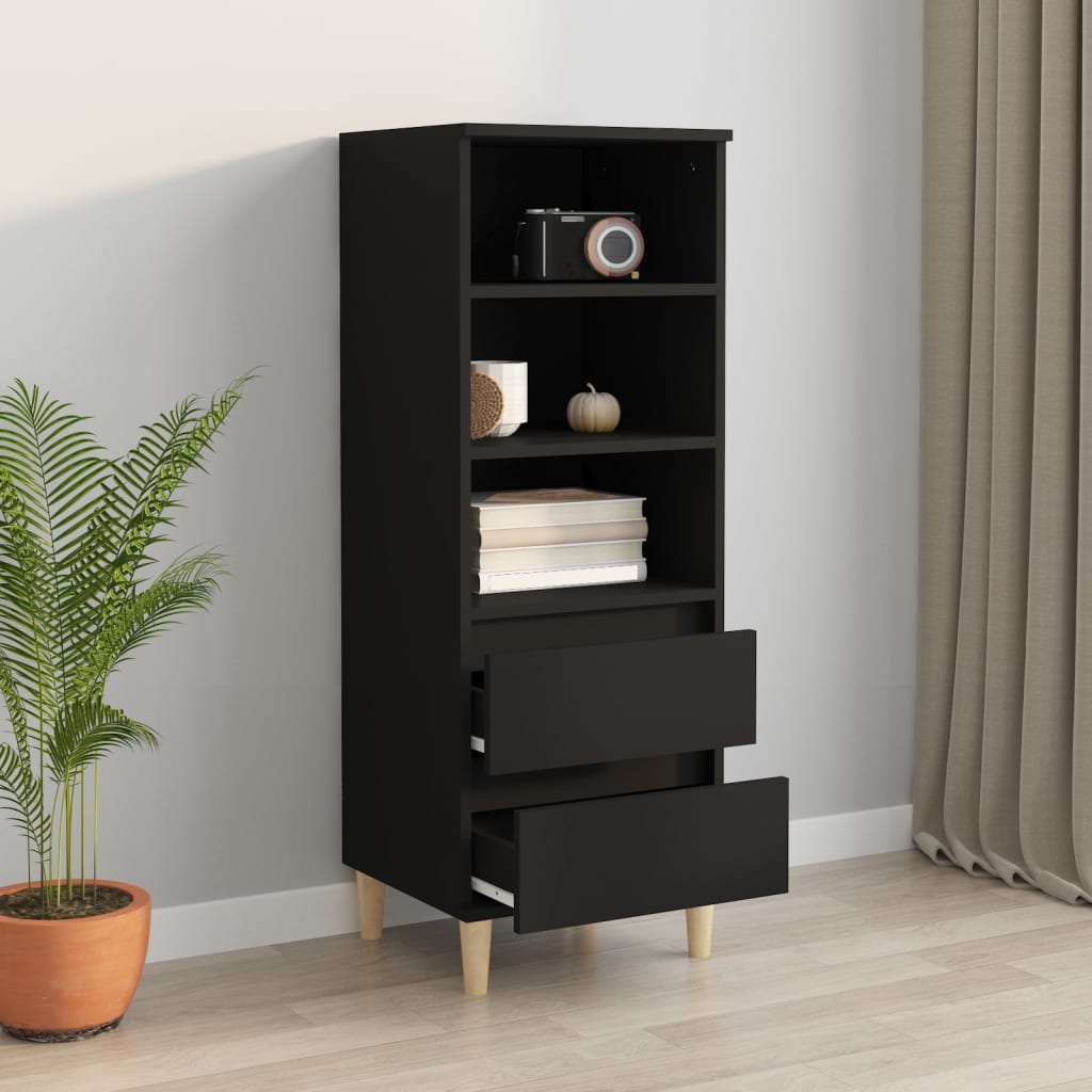 vidaXL Highboard Noir 40x36x110 cm Bois d'ingénierie