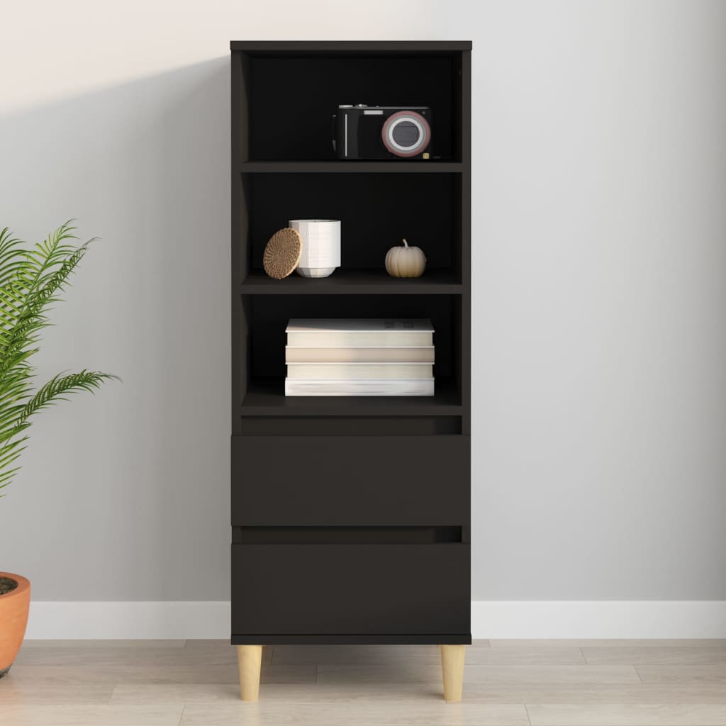 vidaXL Highboard Noir 40x36x110 cm Bois d'ingénierie