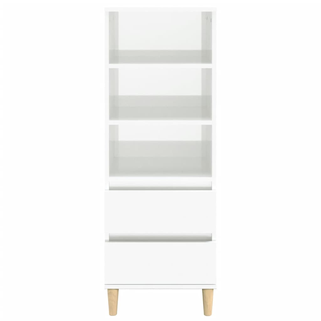 vidaXL Bahut blanc brillant 40x36x110 cm en bois d'ingénierie