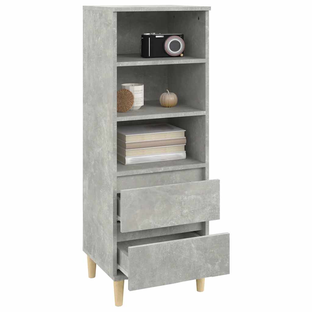 vidaXL Buffet haut gris béton 40x36x110 cm en bois d'ingénierie