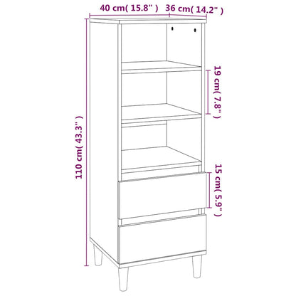 vidaXL Buffet haut gris béton 40x36x110 cm en bois d'ingénierie