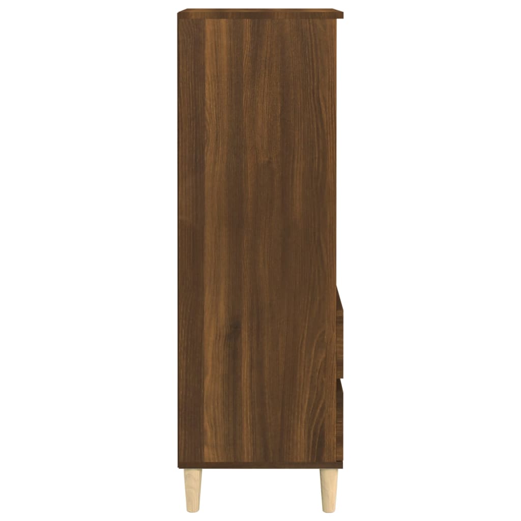 vidaXL Highboard Braun Eichen-Optik 40x36x110 cm Holzwerkstoff