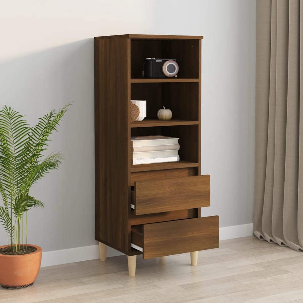 vidaXL Highboard Braun Eichen-Optik 40x36x110 cm Holzwerkstoff