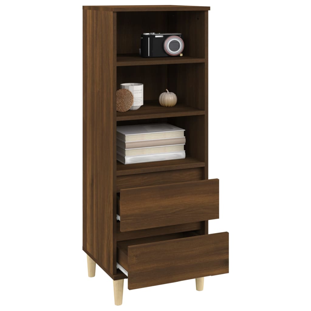 vidaXL Highboard Braun Eichen-Optik 40x36x110 cm Holzwerkstoff