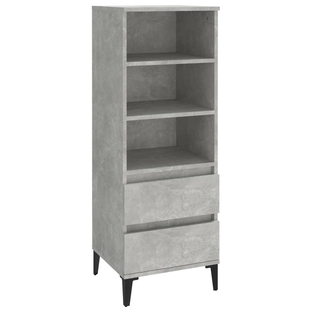 vidaXL Buffet haut gris béton 40x36x110 cm en bois d'ingénierie