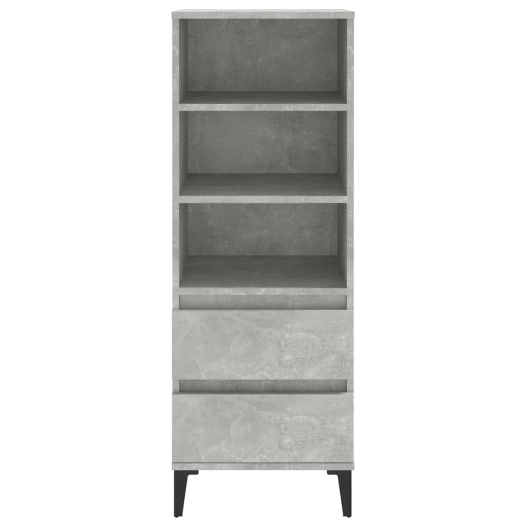 vidaXL Buffet haut gris béton 40x36x110 cm en bois d'ingénierie
