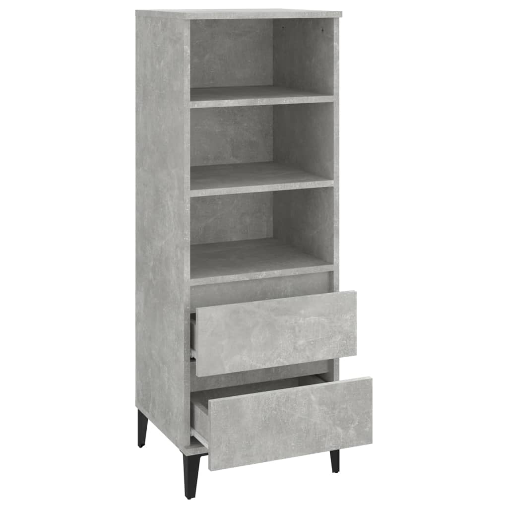vidaXL Buffet haut gris béton 40x36x110 cm en bois d'ingénierie