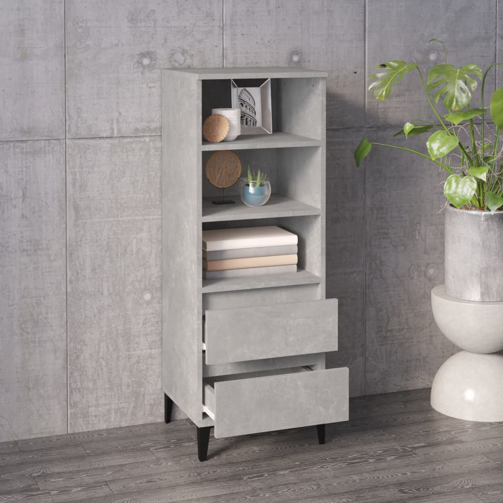 vidaXL Buffet haut gris béton 40x36x110 cm en bois d'ingénierie