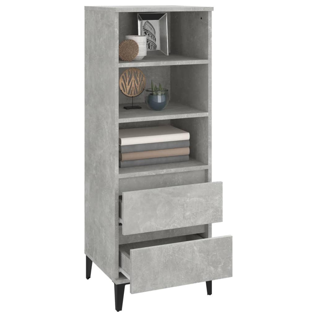 vidaXL Buffet haut gris béton 40x36x110 cm en bois d'ingénierie
