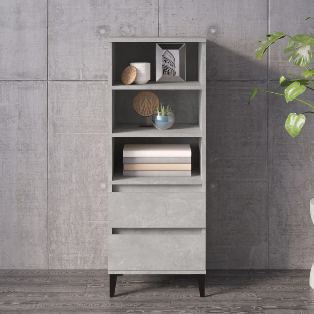 vidaXL Buffet haut gris béton 40x36x110 cm en bois d'ingénierie